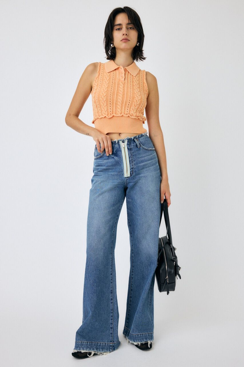 MOUSSY「CABLE KNIT POLO タンク」|タンクトップ|