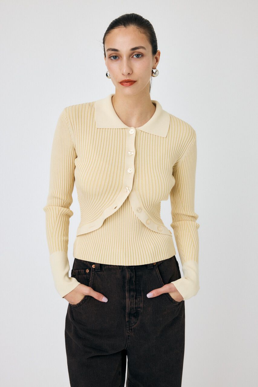 MOUSSY「RIB KNIT カーディガン&キャミ」|ニット・セーター|
