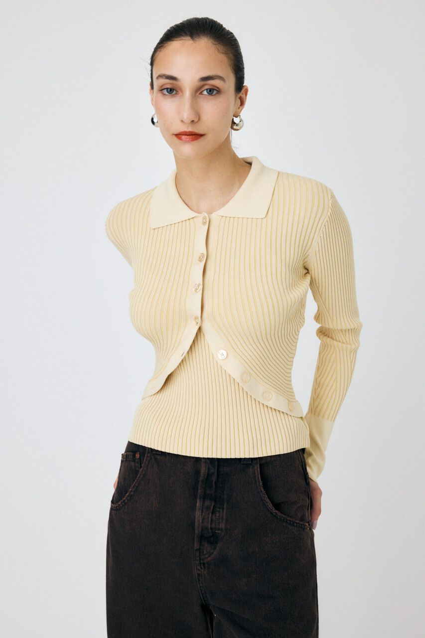 MOUSSY「RIB KNIT カーディガン&キャミ」|ニット・セーター|