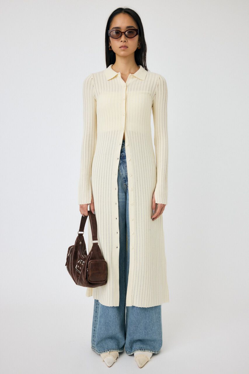 MOUSSY「SHEER LONG カーディガン」|ワンピース|