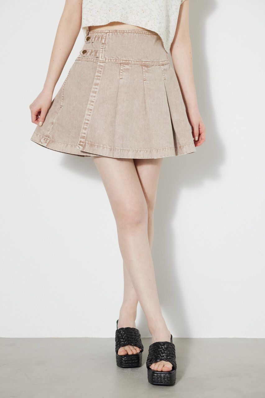 rienda「タックプリーツJ/W DENIM SK」|スカート|