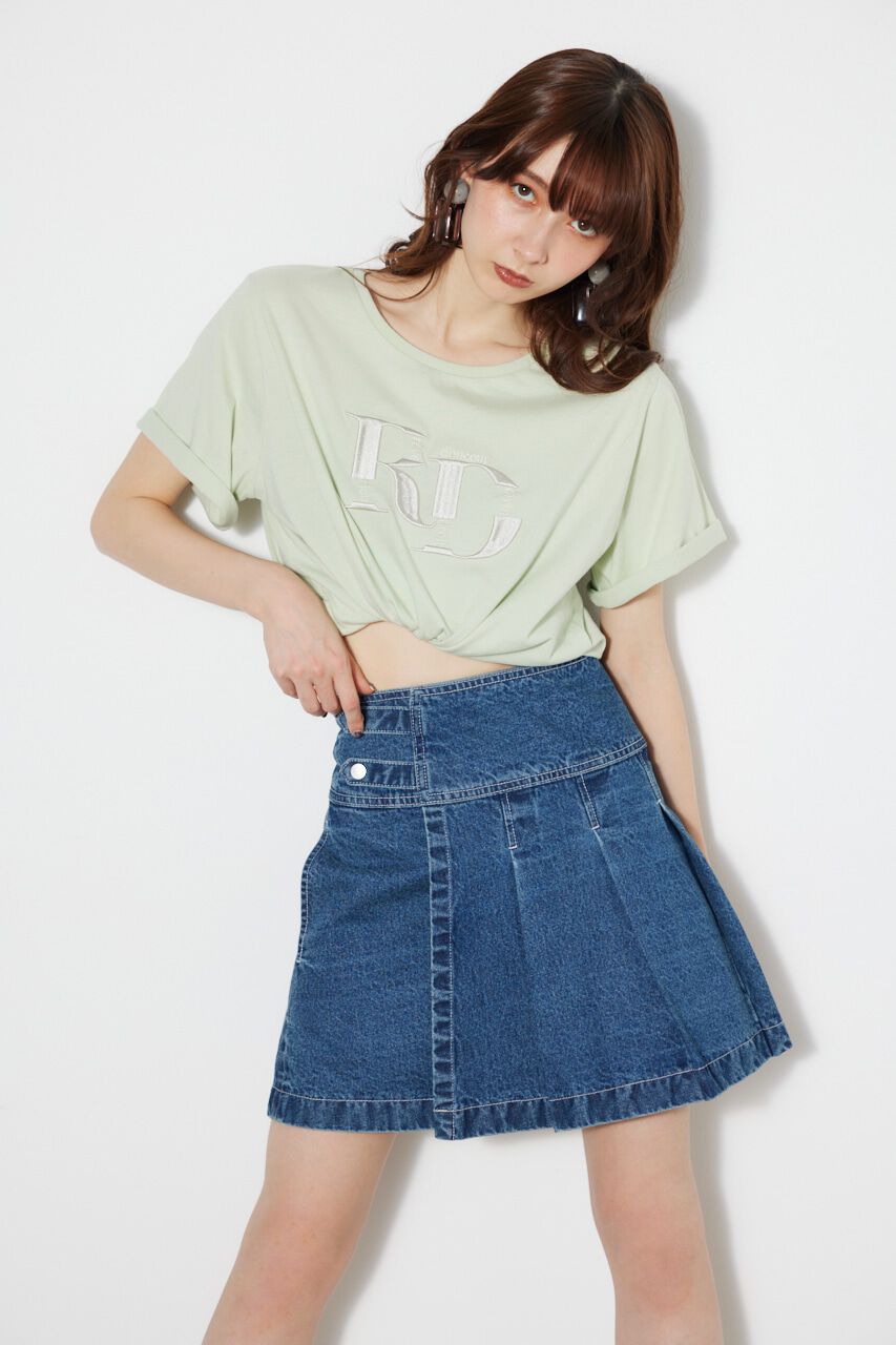 rienda「タックプリーツJ/W DENIM SK」|スカート|BLU