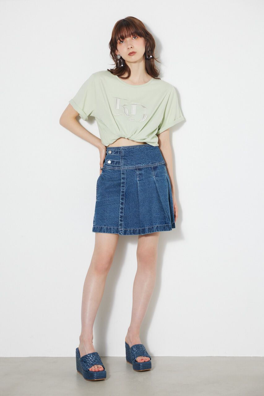 rienda「タックプリーツJ/W DENIM SK」|スカート|