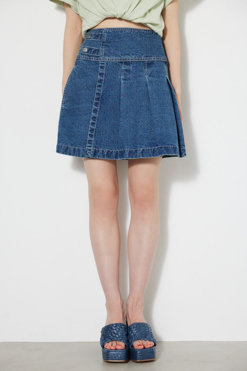 rienda「タックプリーツJ/W DENIM SK」|スカート|