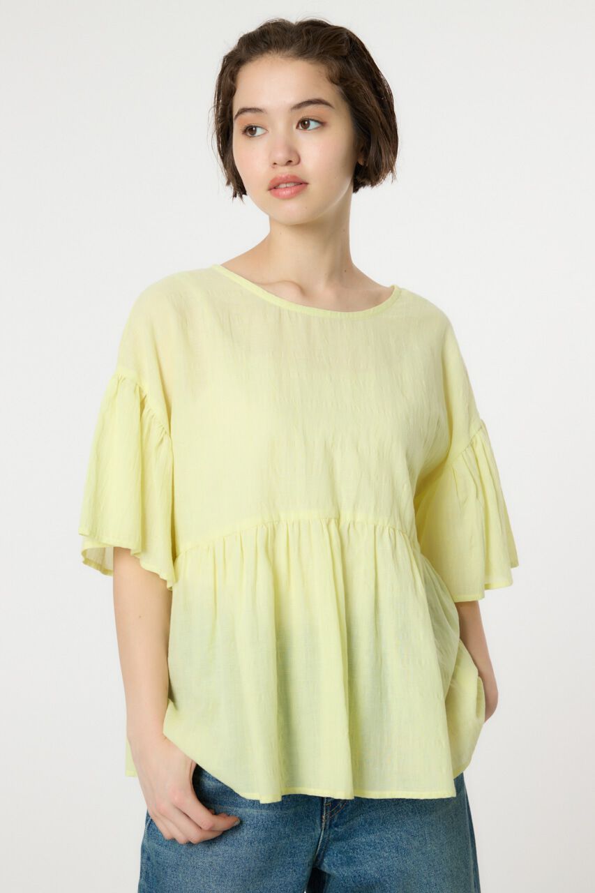 RODEO CROWNS「リネンライクフリルブラウス」|シャツ・ブラウス|L/YEL1