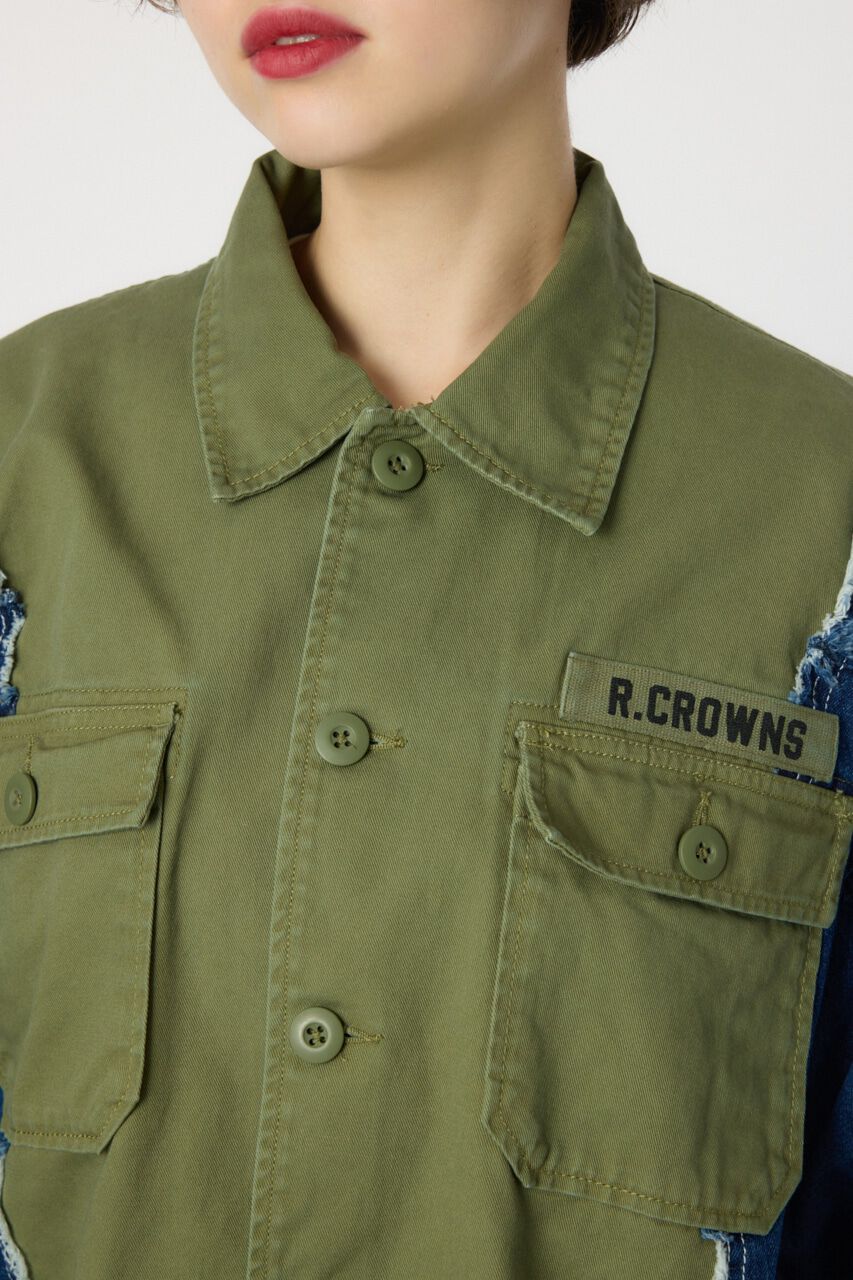 RODEO CROWNS「デニムドッキングミリタリールーズシャツ」|シャツ・ブラウス|