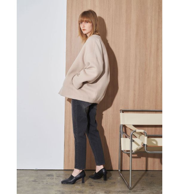 ELENDEEK「FORM SHORT WOOL CT」|ノーカラーコート|