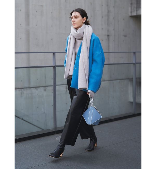 ELENDEEK「FORM SHORT WOOL CT」|ノーカラーコート|