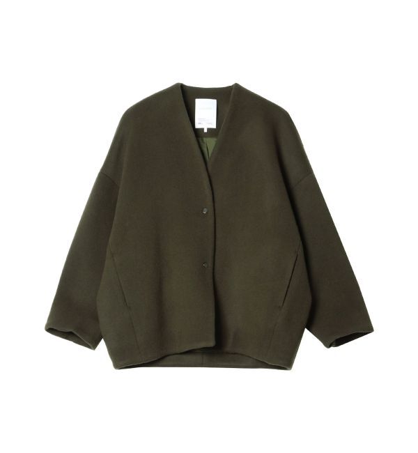 ELENDEEK「FORM SHORT WOOL CT」|ノーカラーコート|