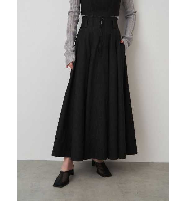 ELENDEEK「DENIM TUCKED SK」|スカート|ブラック