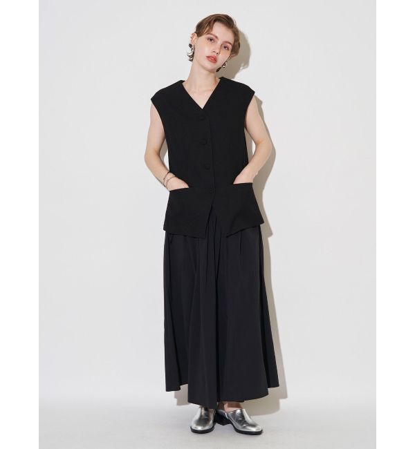 ELENDEEK「GILET COMBINATION OP」|ワンピース|ブラック