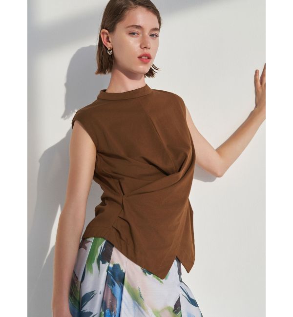 ELENDEEK「WAIST DRAPE CS」|Tシャツ・カットソー|ブラウン
