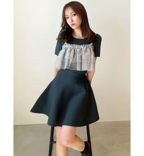 RESEXXY「フレアミニニットスカート【セットアップ着用可能】」|スカート|