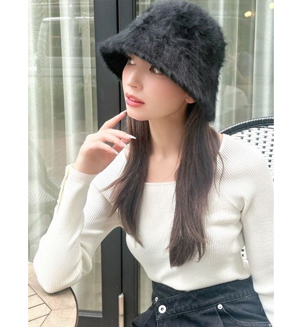 RESEXXY「ファーバケットハット」|ハット|ブラック