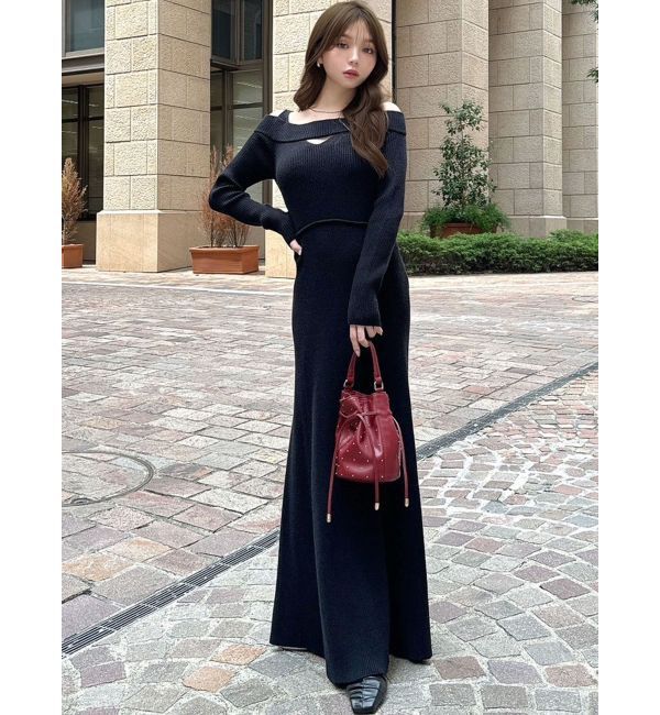 RESEXXY「バックリボンマーメイドニットワンピース」|ワンピース|