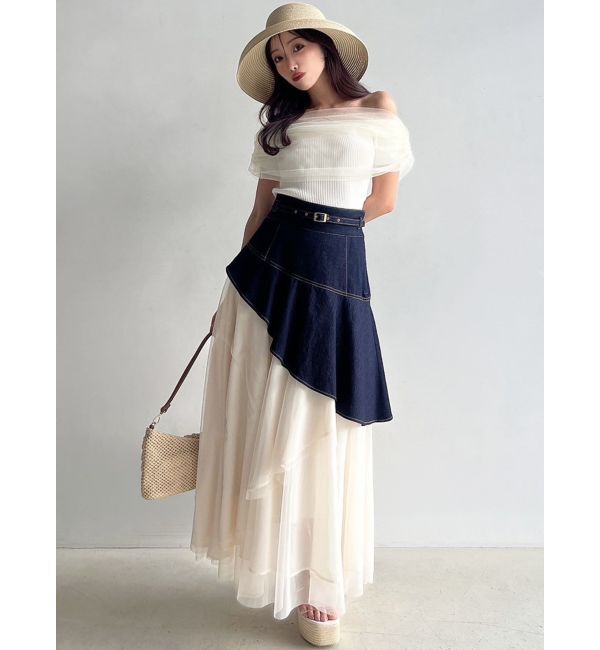 RESEXXY「【WEB限定】チュールドッキングフレアスカート」|スカート|