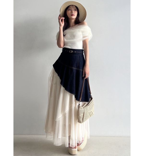 RESEXXY「【WEB限定】チュールドッキングフレアスカート」|スカート|