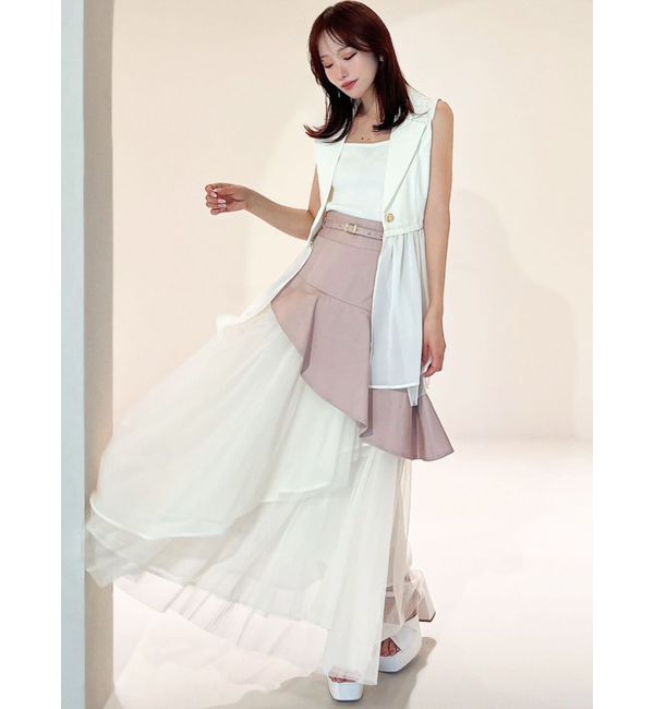 RESEXXY「【WEB限定】チュールドッキングフレアスカート」|スカート|