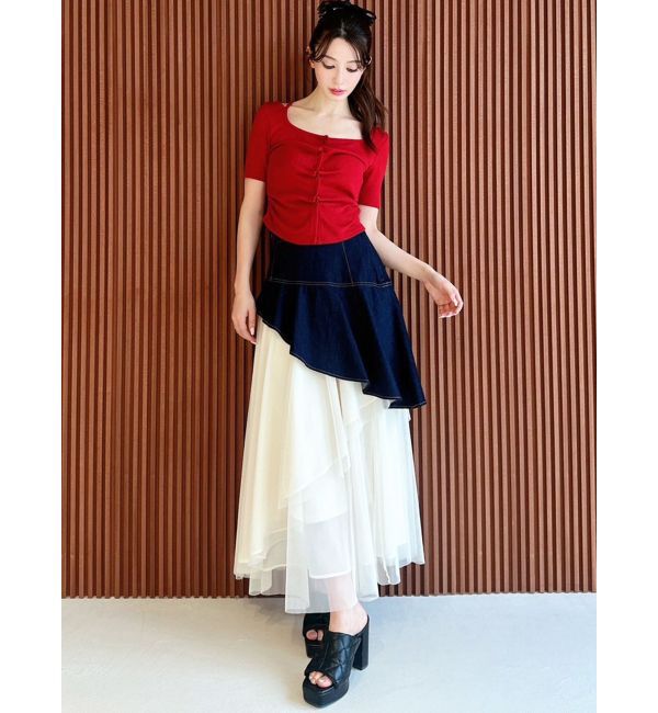 RESEXXY「【WEB限定】チュールドッキングフレアスカート」|スカート|