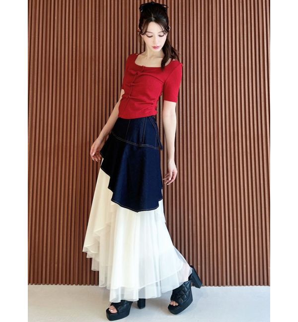 RESEXXY「【WEB限定】チュールドッキングフレアスカート」|スカート|