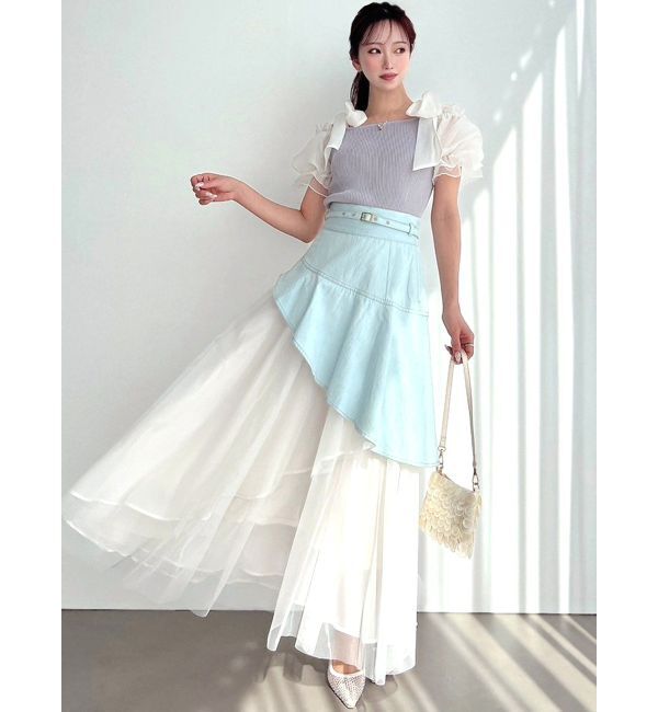 RESEXXY「【WEB限定】チュールドッキングフレアスカート」|スカート|