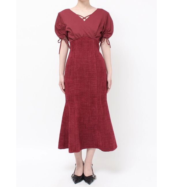 RESEXXY「カシュクールツイードマーメイドワンピース」|ワンピース|