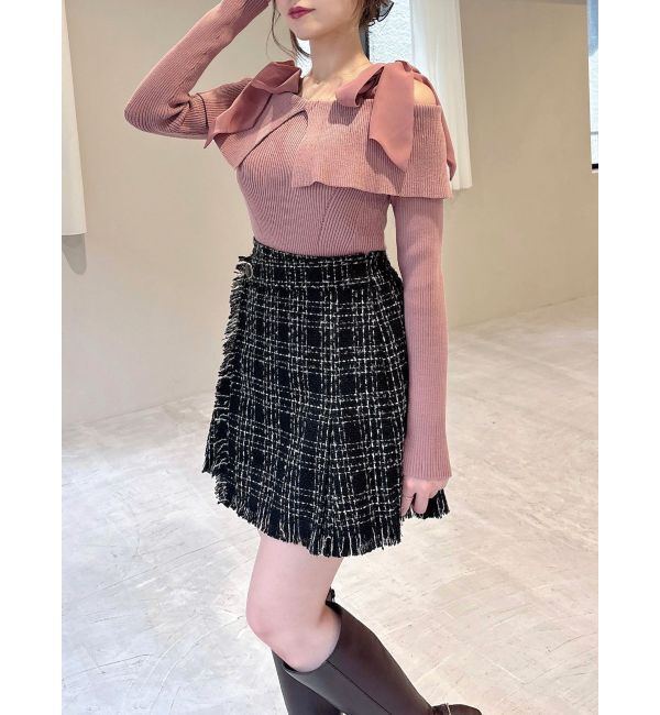 RESEXXY「ツイードラップミニスカート」|スカート|