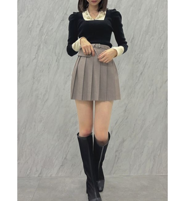 dazzlin「ストライププリーツミニスカート」|スカート|