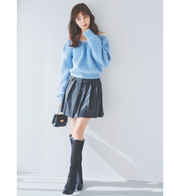 dazzlin「ストライププリーツミニスカート」|スカート|