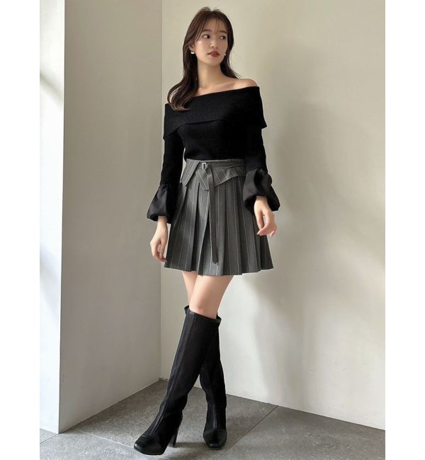 dazzlin「ストライププリーツミニスカート」|スカート|