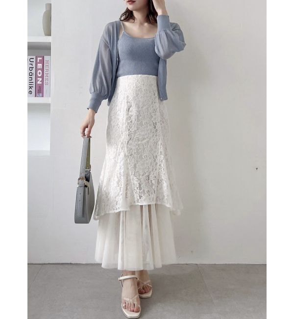 dazzlin「チュールレイヤードレースマーメイドスカート」|スカート|