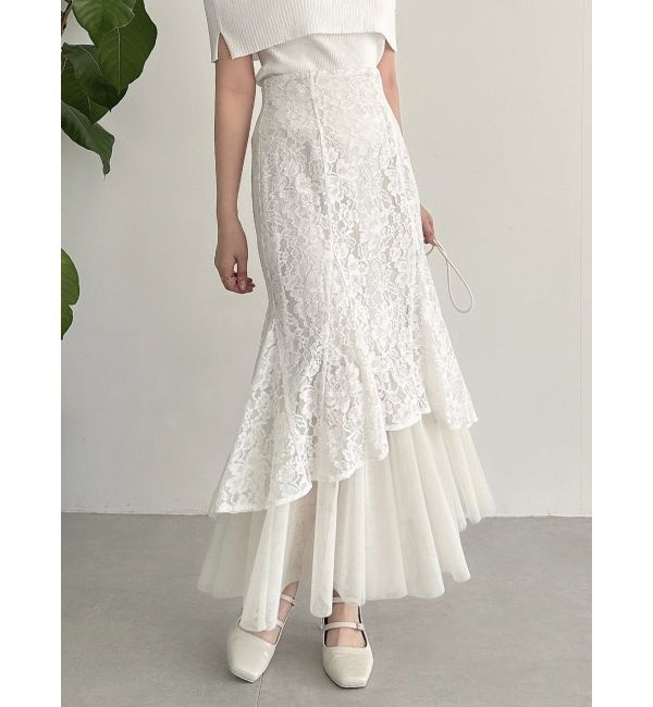 dazzlin「チュールレイヤードレースマーメイドスカート」|スカート|