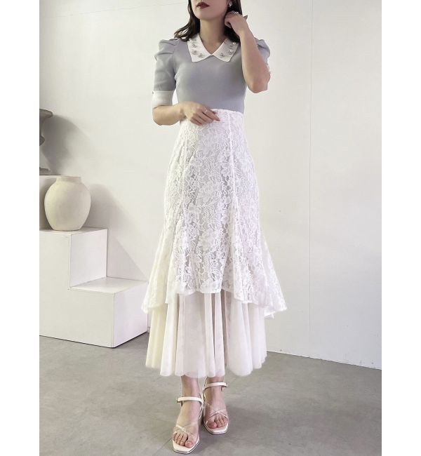 dazzlin「チュールレイヤードレースマーメイドスカート」|スカート|