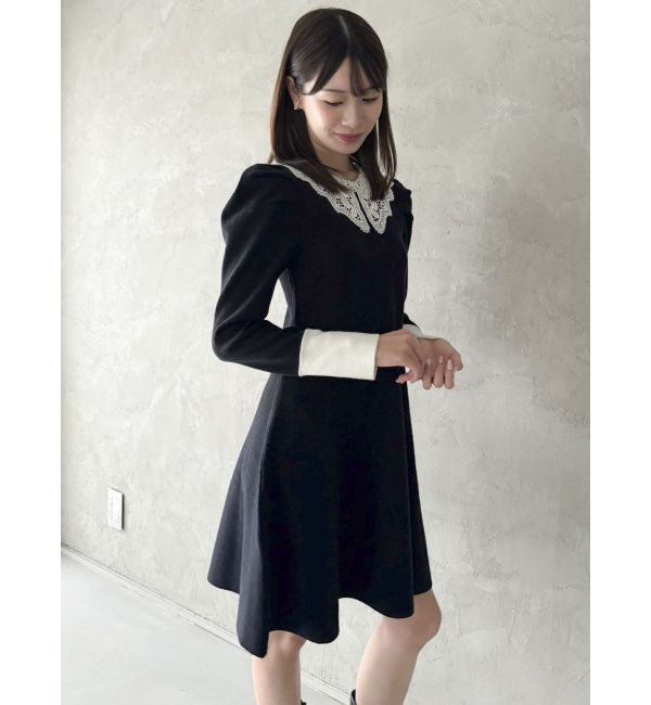 dazzlin「レースカラーフレアワンピース」|ワンピース|