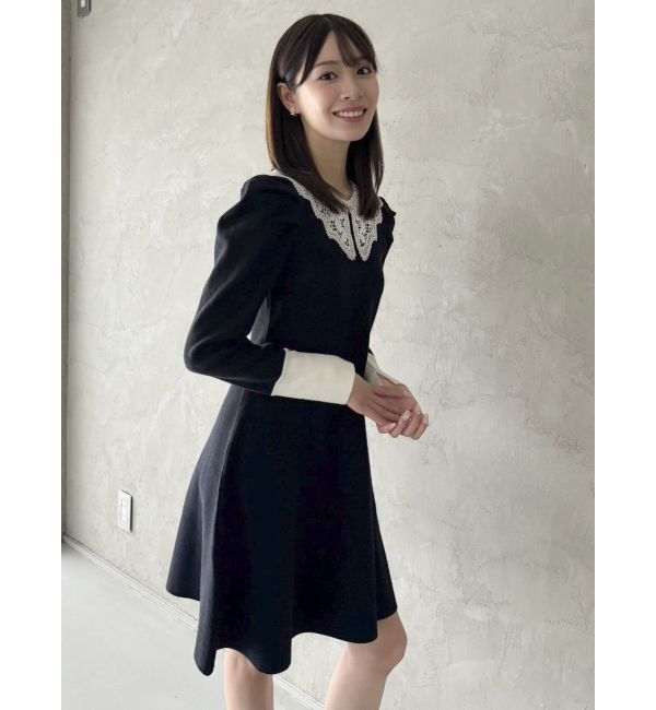 dazzlin「レースカラーフレアワンピース」|ワンピース|