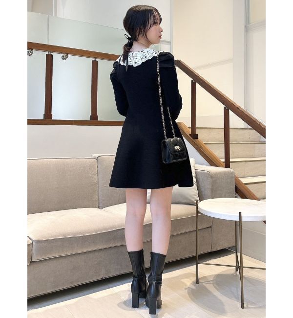 dazzlin「レースカラーフレアワンピース」|ワンピース|