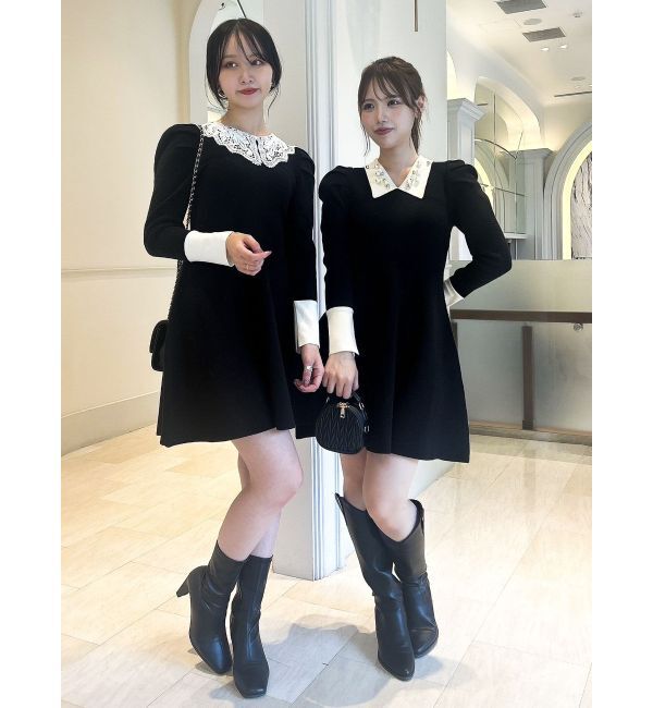 dazzlin「レースカラーフレアワンピース」|ワンピース|