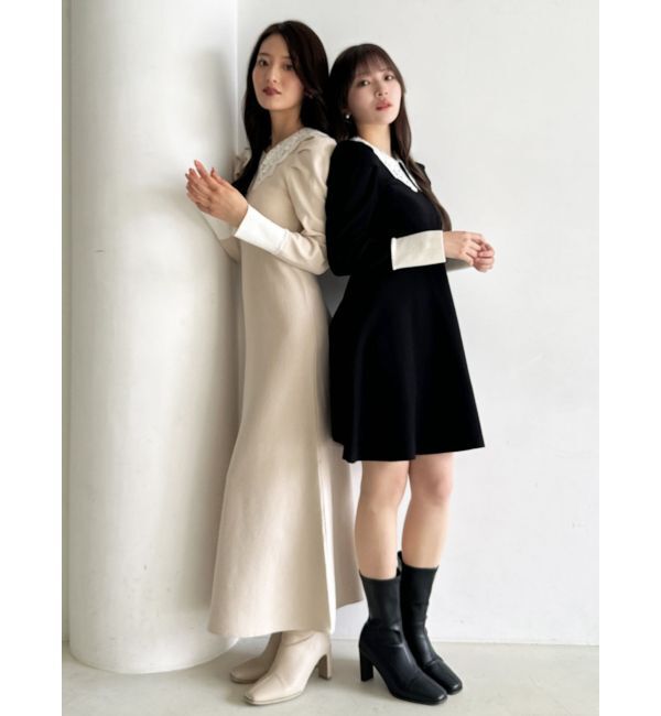 dazzlin「レースカラーフレアワンピース」|ワンピース|