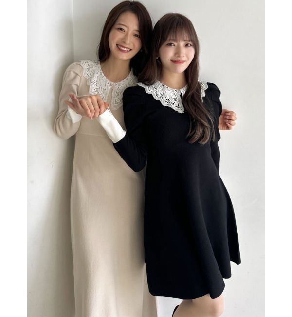 dazzlin「レースカラーフレアワンピース」|ワンピース|