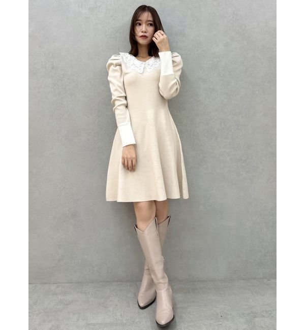 dazzlin「レースカラーフレアワンピース」|ワンピース|