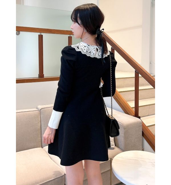 dazzlin「レースカラーフレアワンピース」|ワンピース|