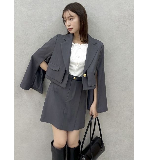 dazzlin「【セットアップ対応】レイヤードライクショートジャケット」|テーラードジャケット|