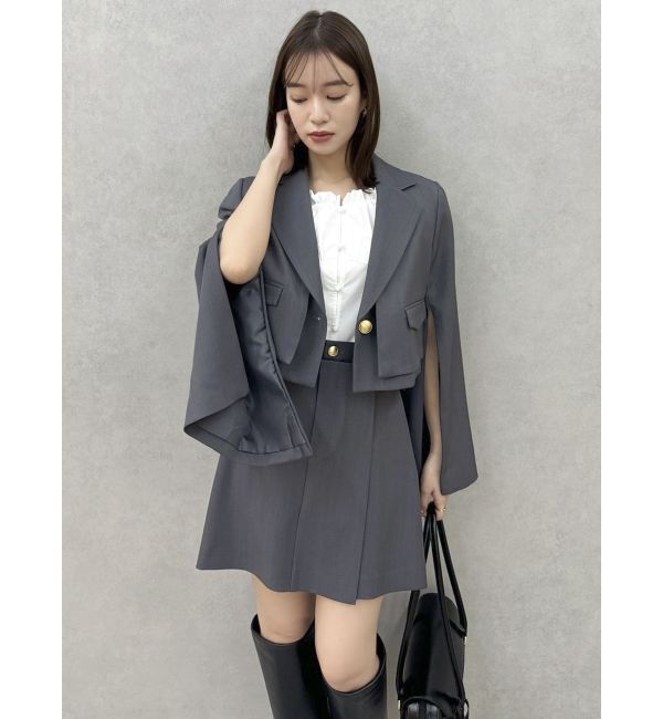 dazzlin「【セットアップ対応】レイヤードライクショートジャケット」|テーラードジャケット|