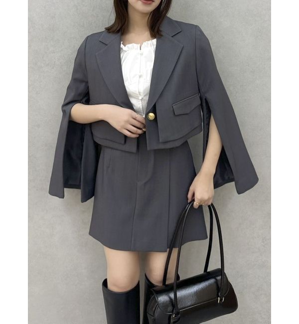 dazzlin「【セットアップ対応】レイヤードライクショートジャケット」|テーラードジャケット|