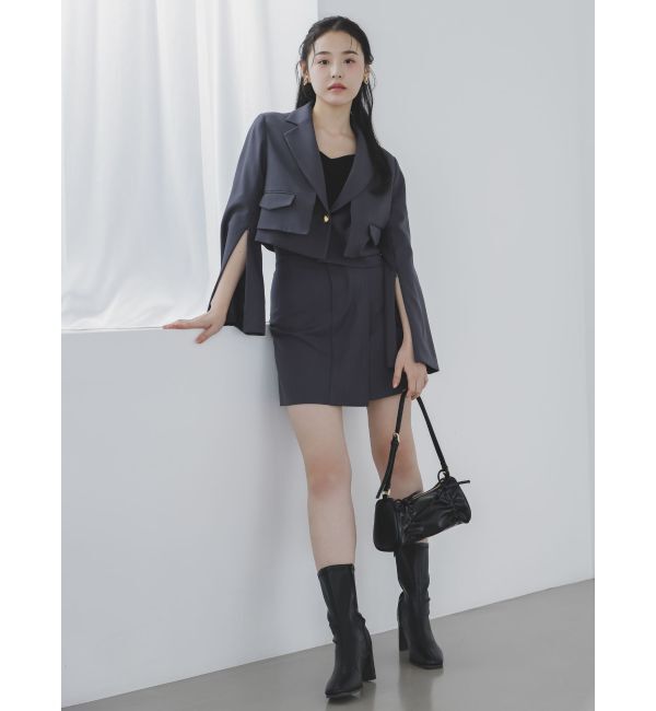 dazzlin「【セットアップ対応】レイヤードライクショートジャケット」|テーラードジャケット|