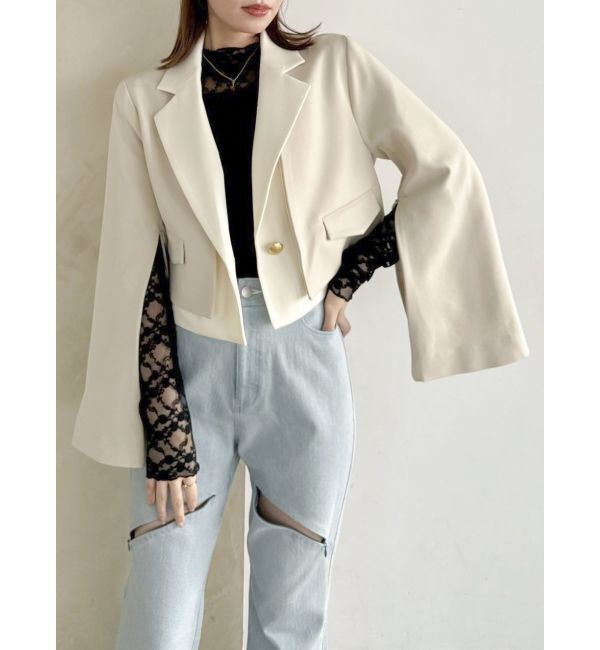 dazzlin「【セットアップ対応】レイヤードライクショートジャケット」|テーラードジャケット|