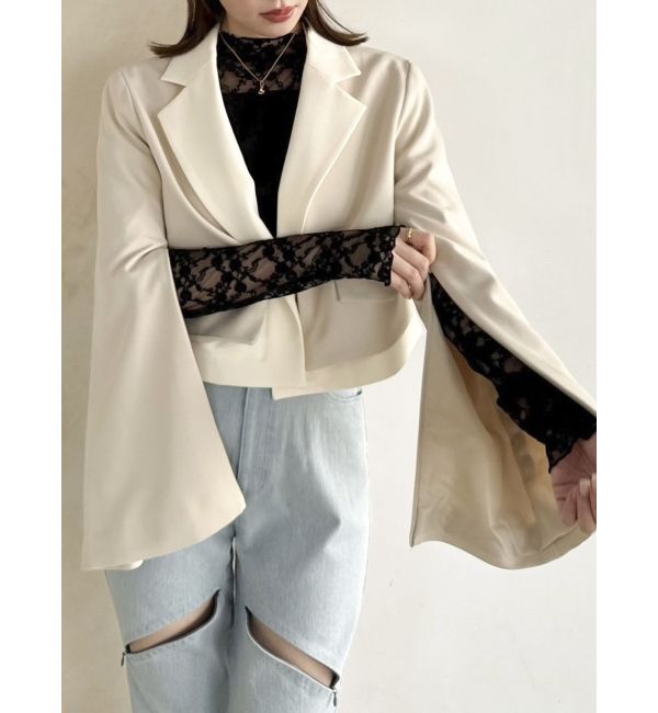 dazzlin「【セットアップ対応】レイヤードライクショートジャケット」|テーラードジャケット|