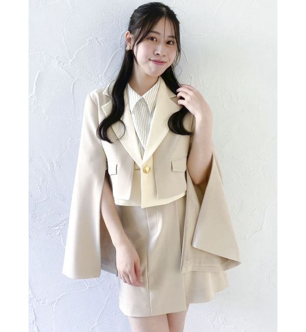 dazzlin「【セットアップ対応】レイヤードライクショートジャケット」|テーラードジャケット|