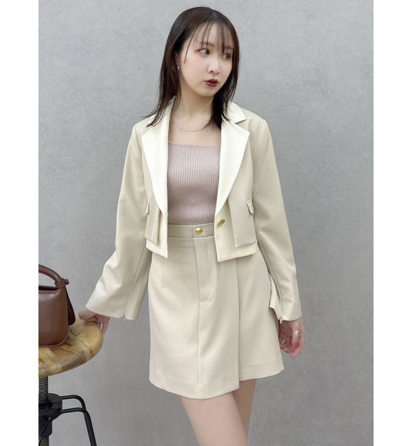 dazzlin「【セットアップ対応】レイヤードライクショートジャケット」|テーラードジャケット|