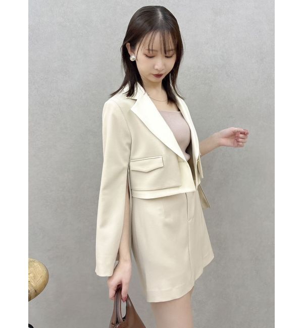 dazzlin「【セットアップ対応】レイヤードライクショートジャケット」|テーラードジャケット|